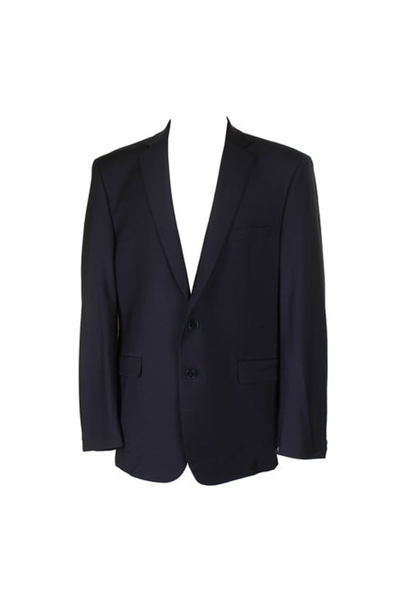 Mens Slim fit Suit Jacket Blazer 41 R Navy Blue Solid Stretch Wool