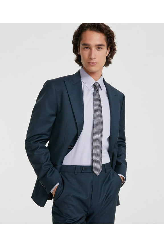 Mens Slim fit Suit Jacket Blazer 42 L Green Solid Stretch