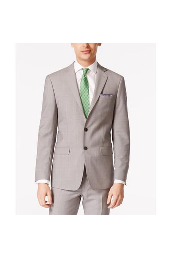 Mens Slim fit Suit Jacket Blazer 42 S Light Grey Solid Stretch