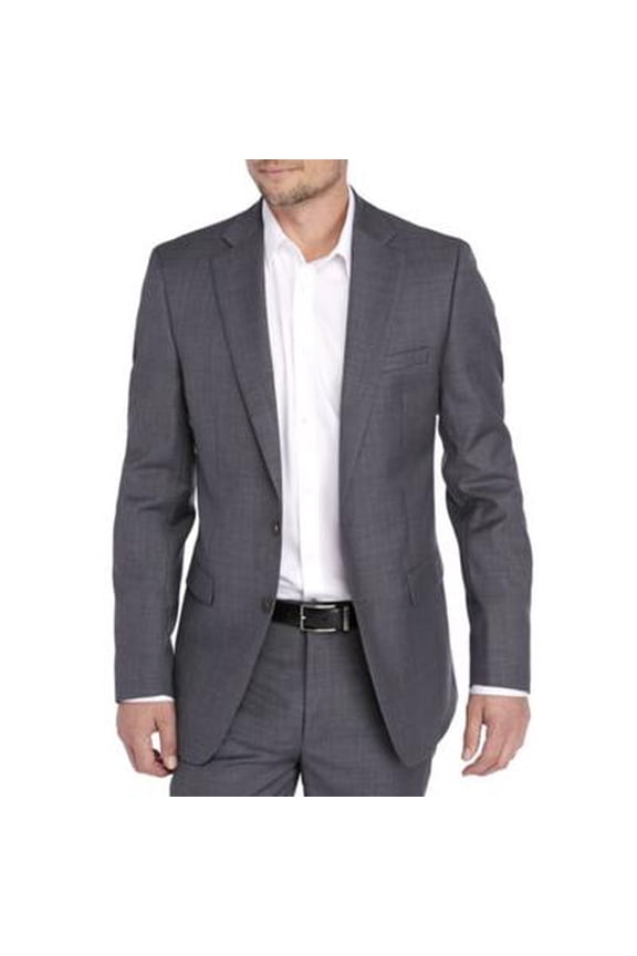 Mens Slim fit Suit Jacket Blazer 44 L Charcoal Grey Solid Stretch