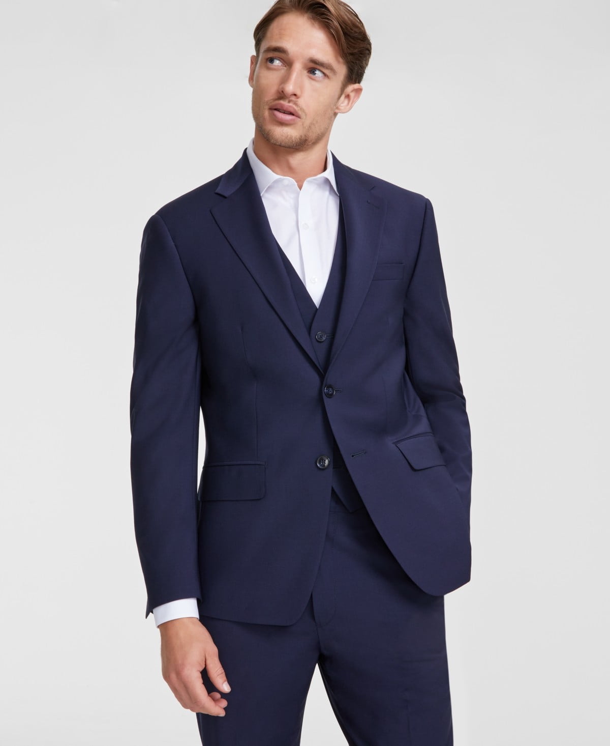 Calvin Klein Mens Slim fit Suit Jacket Blazer 44 R Blue Solid