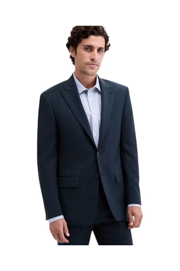 Mens Slim fit Suit Jacket Blazer 44 R Green Solid Stretch Wool