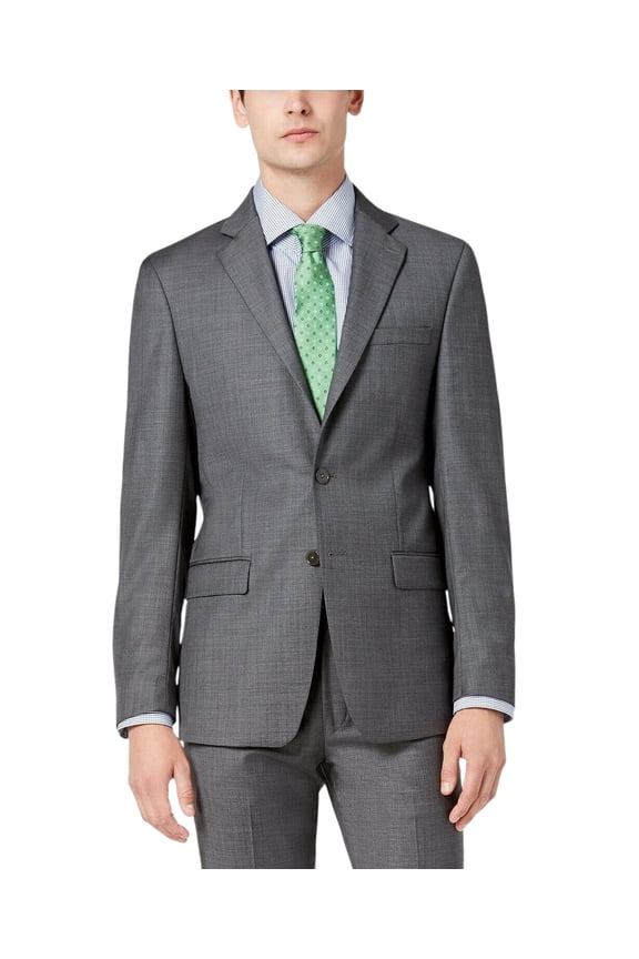 Mens Slim fit Suit Jacket Blazer 48 R Charcoal Grey Solid Wool