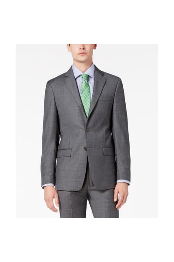 Mens Slim fit Suit Jacket Blazer 48 R Charcoal Grey Solid Stretch