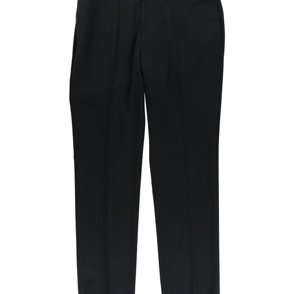 Calvin Klein Mens Solid Pin Stripes Dress Pants Slacks, Black, 39W x UnfinishedL