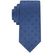 Calvin Klein Mens Square Neat Necktie Navy Blue