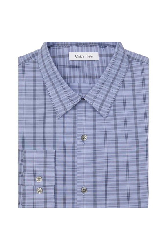 Mens Stain Shield Extra Slim Fit Stretch Button Down Dress Shirt, Blue, X-Large