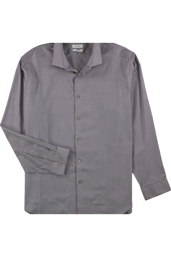 Mens Steel Slim Fit Button Up Dress Shirt purple 18