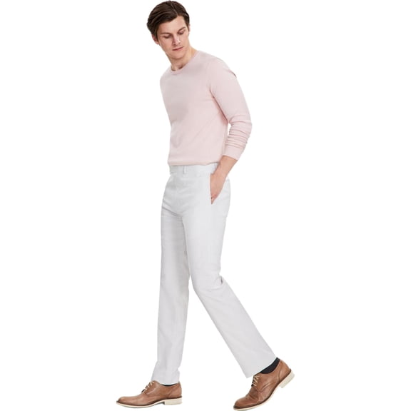 Calvin Klein Mens Stretch Waistband Dress Pants Slacks, Grey, 31W x 30L