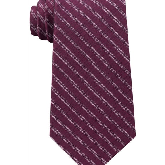 Calvin Klein Mens Stripe Self-tied Necktie, Purple, One Size