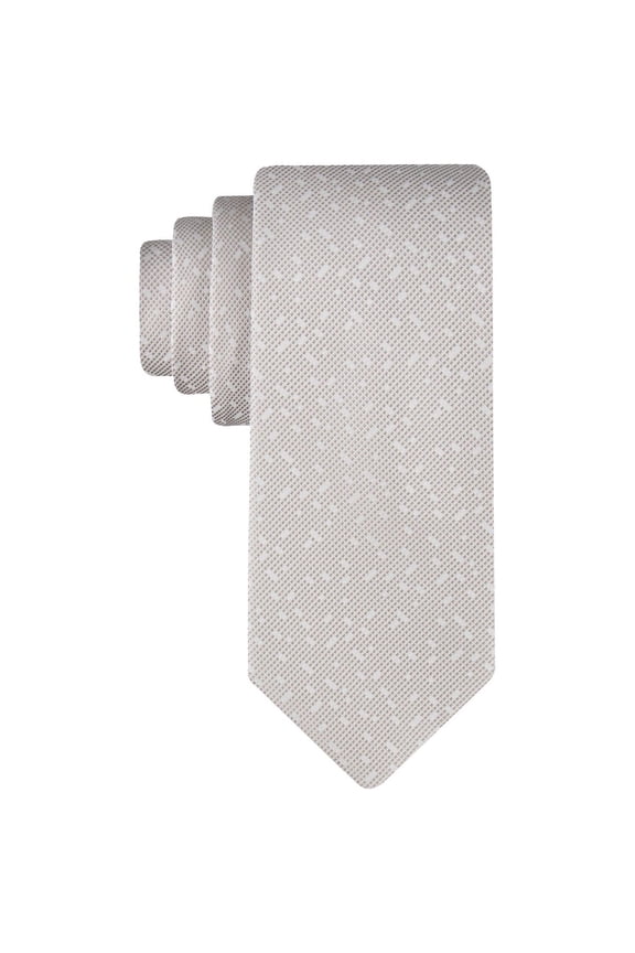 Mens Texture Digital Dots Tie Taupe One Size Necktie
