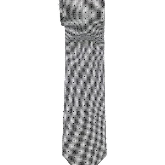 Calvin Klein Mens Tonal Dot Self-tied Necktie, Black, One Size