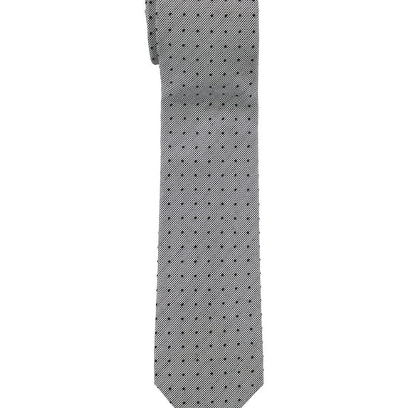 Calvin Klein Mens Tonal Dot Self-tied Necktie, Black, One Size
