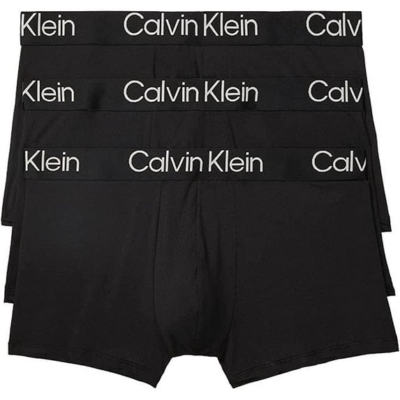 Calvin Klein Mens Ultra Soft Modern 3-Pack Trunk X-Large Black/ Blue Shadow/ Grey Heather