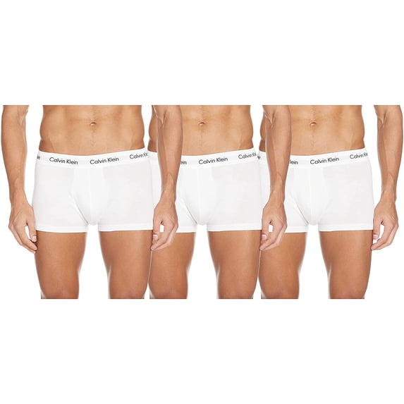 Calvin Klein Mens Underwear Cotton Stretch Trunk 3 Pack Medium White