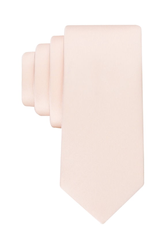 Mens Unison Solid Neck Tie Orange Peach