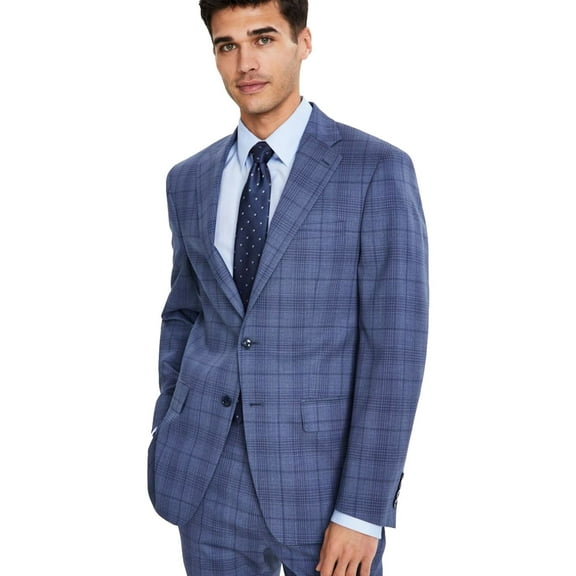 Calvin Klein Mens Wool Blend, Stretch Two Button Blazer Jacket, Blue, 42 Regular