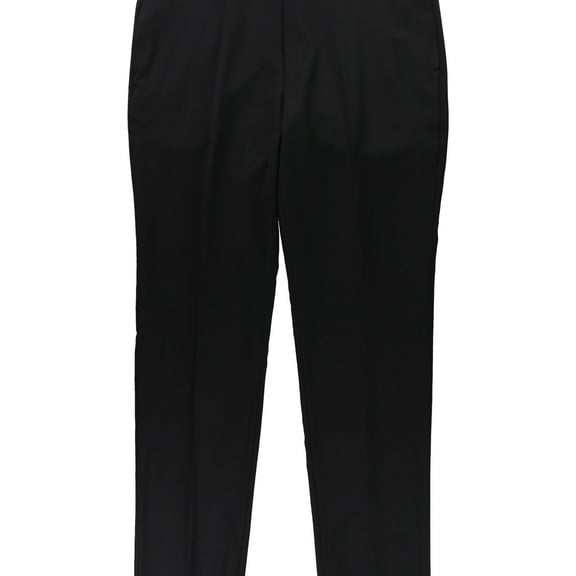 Calvin Klein Mens Wool Dress Pants Slacks, Black, 30W x UnfinishedL