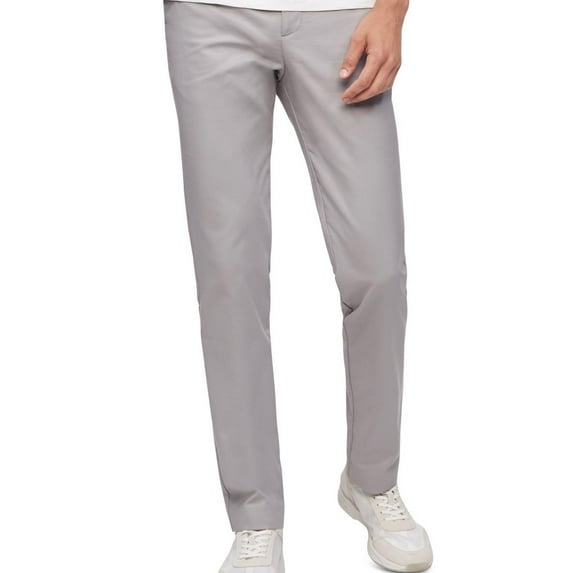 Calvin Klein Mens Modern Stretch Casual Chino Pants, Grey, 32W x 30L