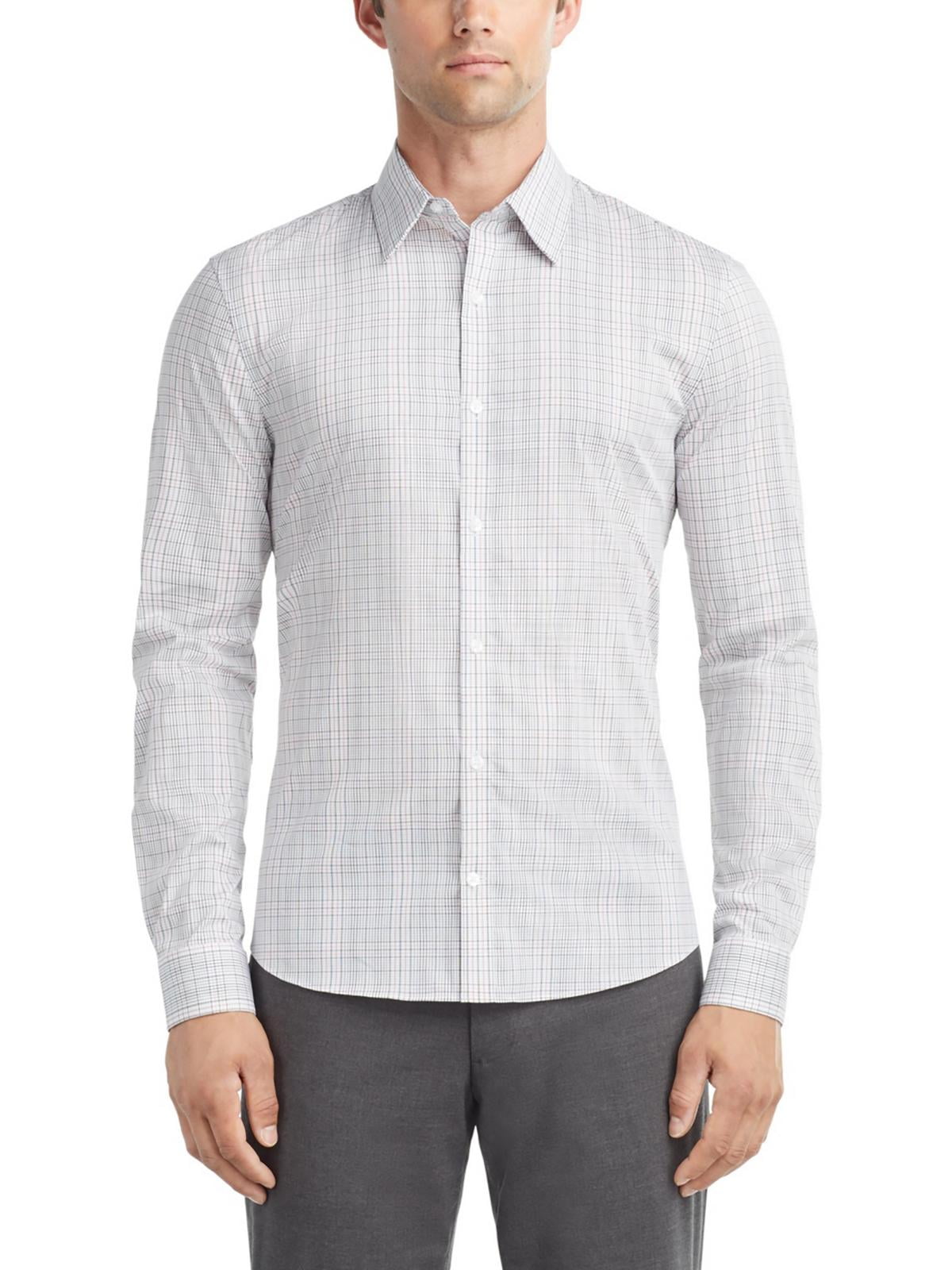Calvin Klein Mens Wrinkle Resistant Stretch Button Down Shirt