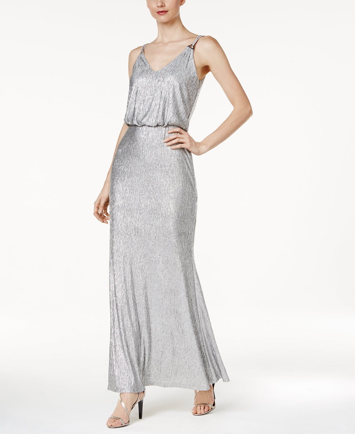 Calvin Klein Metallic Blouson Gown, Gray, Size 4 - Walmart.com