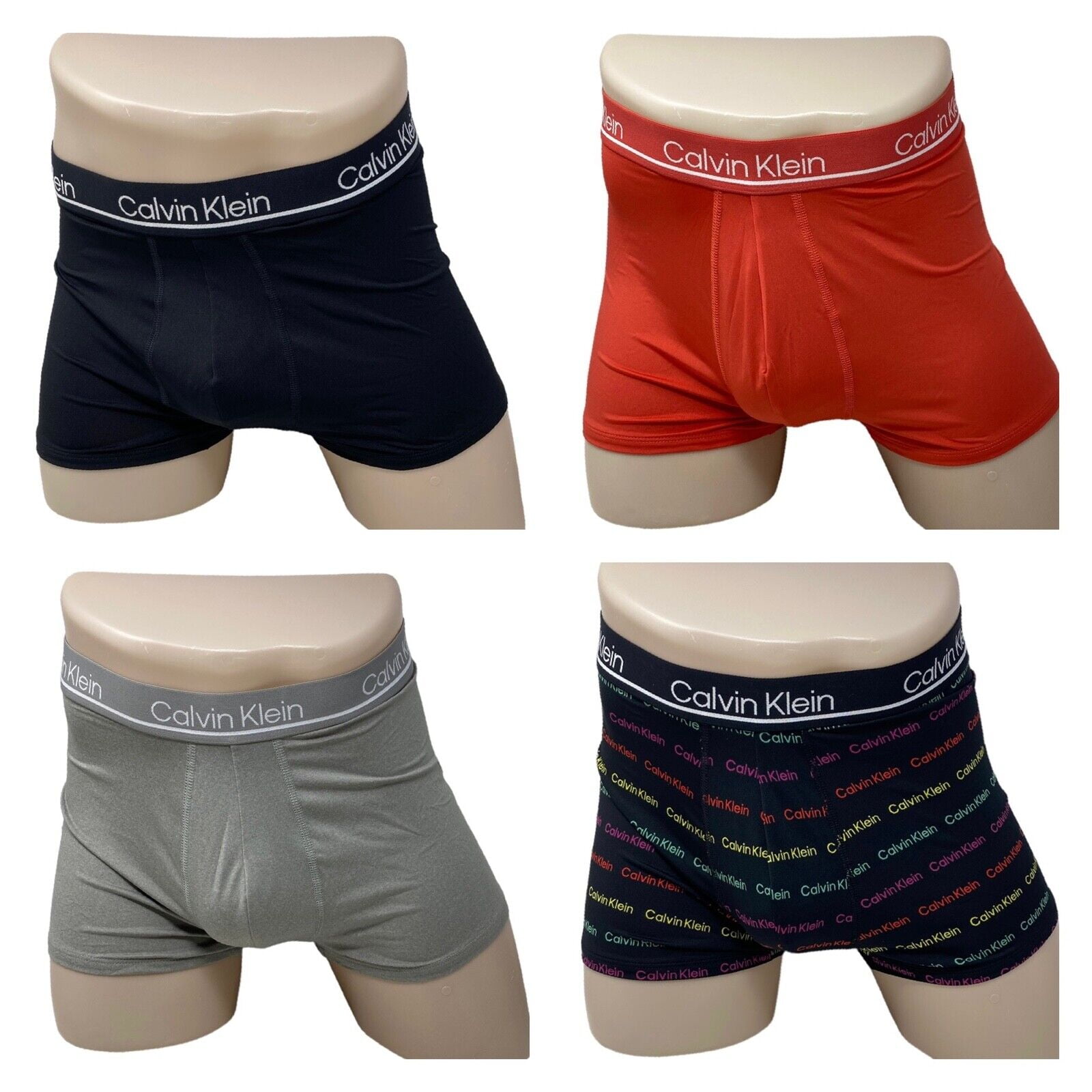Calvin Klein Microfiber 4 Pack Low Rise Trunk Multi Underwear NP24460621 Walmart