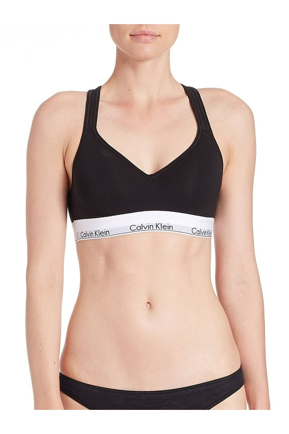 Modern Cotton Padded Bralette QF1654 Color: Black Size: MEDIUM