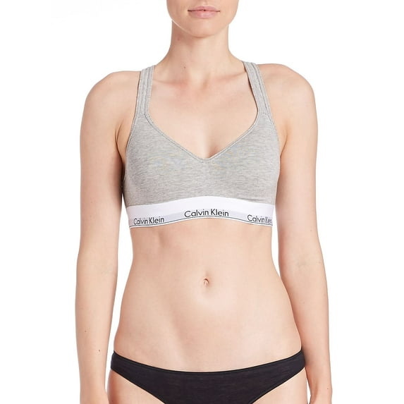 Calvin Klein Modern Cotton Padded Bralette QF1654 Color: Heather Gray Size: LARGE