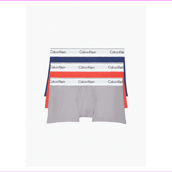Calvin Klein Modern Cotton Stretch 3 Pack Low Rise Trunk, PinkandNavyandGrey, Size S