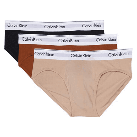 Calvin Klein Modern Cotton Stretch Naturals Hip Brief 3-Pack, Multi, Md