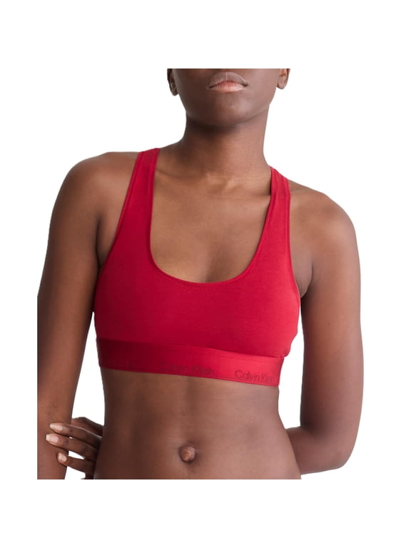 Women's Modern Cotton Holiday Blended Cotton Bralette, Red SIZE S