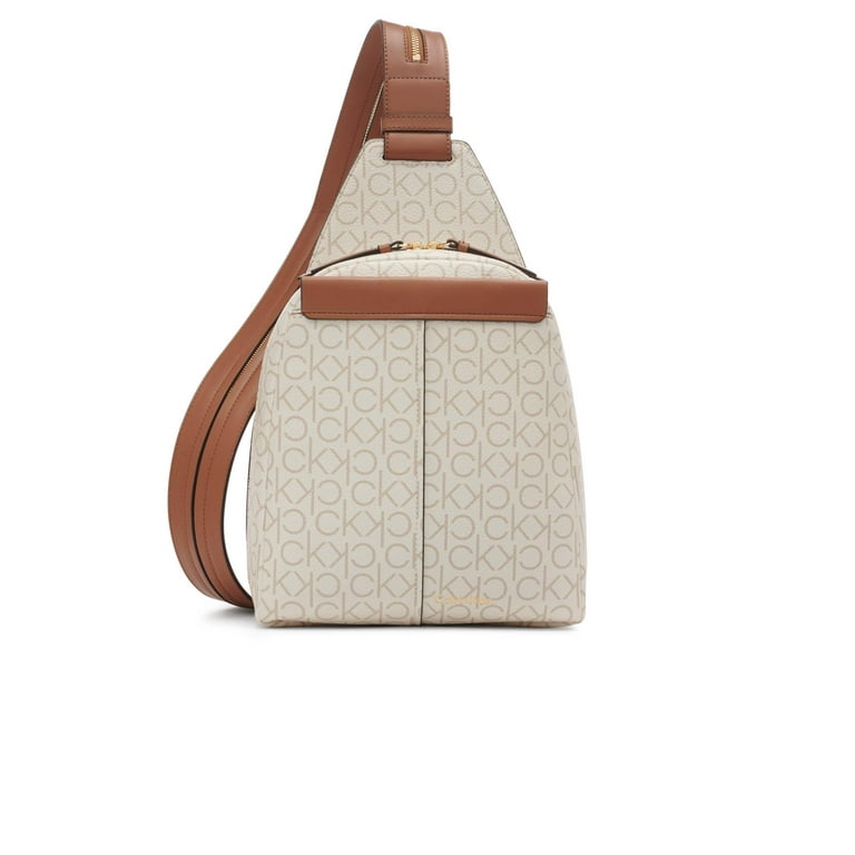 Calvin Klein Myra Convertible Sling Backpack Vanilla Khaki Caramel One Size Walmart