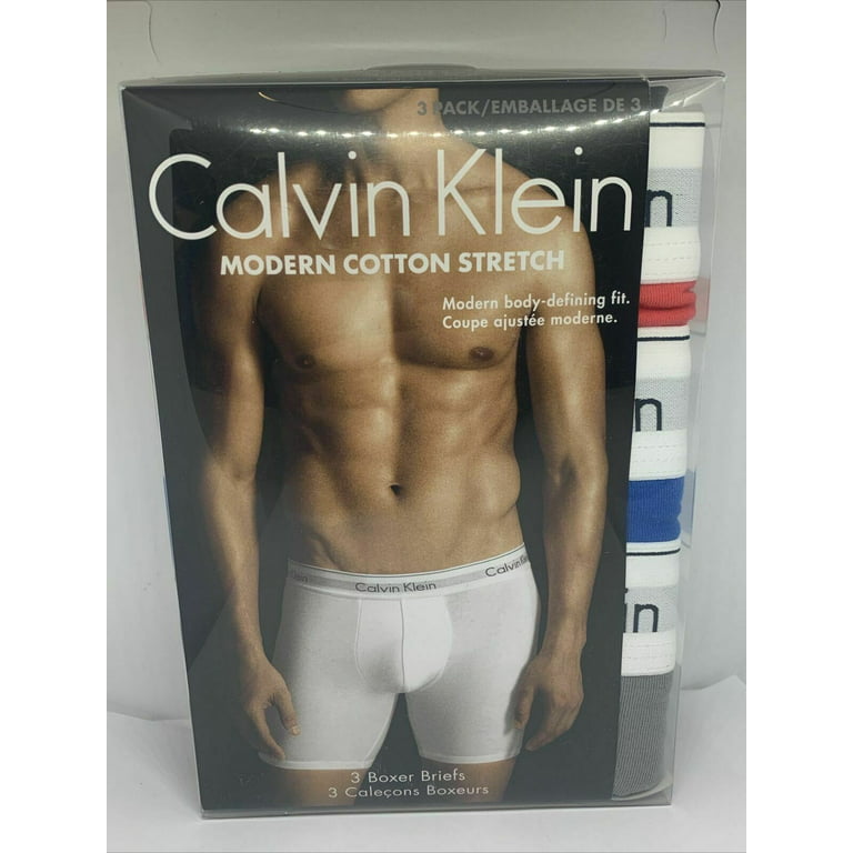 Calvin Klein NB2381901 Men's Cotton Stretch 3 Pack Boxer Briefs Underwear  UW266 (Medium) 