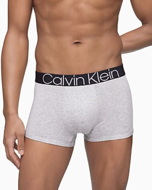 Calvin Klein NB2682060 Men's Gray Cotton & refibra Eco Logo Trunks Underwear (X-Large)