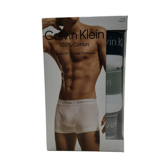 Calvin Klein NB4002-948 Mens Cotton Classic Fit Trunk Underwear 3Pack Sz XL LG34