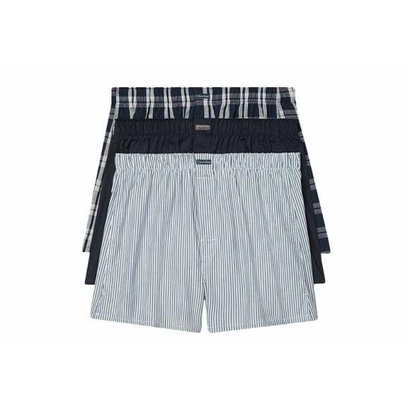 Calvin Klein NB4006 Classics Woven Boxer 3 Packs, Men's Cotton Underwear