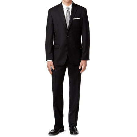 Calvin Klein NEW Black Mens Size 38R 2-Piece Two Button Wool Suit Set