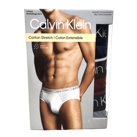 Calvin Klein NP2420O601 Cotton Stretch 3-Pack Hip Brief XL