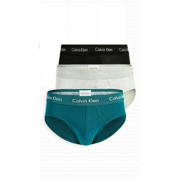 Calvin Klein NU2661923 Men's Multicolor Cotton 3-Pack Hip Brief Underwear UW415 (Large)