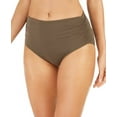thumbnail image 1 of Calvin Klein OLIVE Ruched High-Waist Bikini Swim Bottom, US 2X-Large, 1 of 1