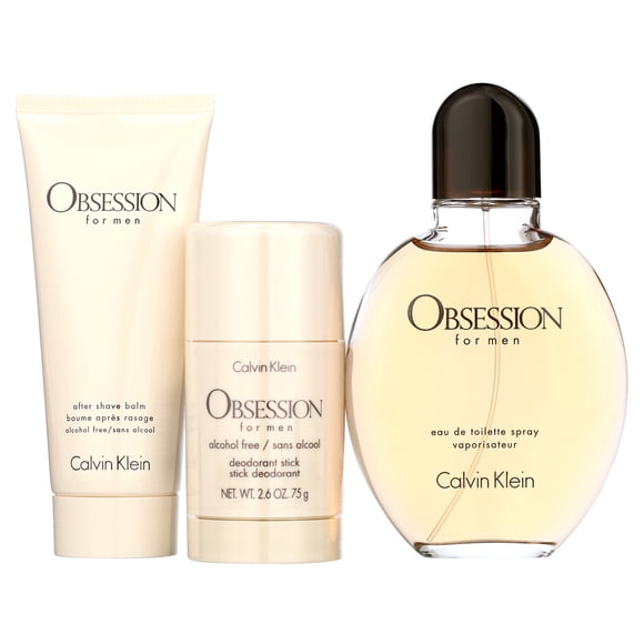 Obsession by Calvin Klein Gift Set -- 4.2 oz Eau De Toilette Spray + 3.4 oz After Shave Balm + 2.6 oz Deodorant Stick