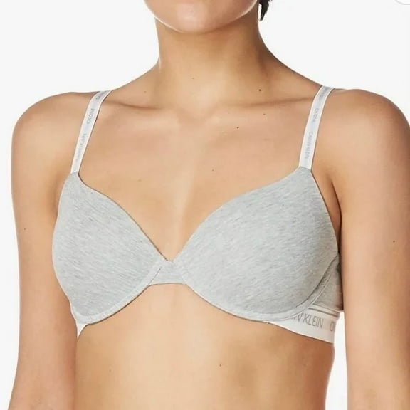 Calvin Klein One Cotton Lightly Lined Demi Bra Gray 32G QF5732-020