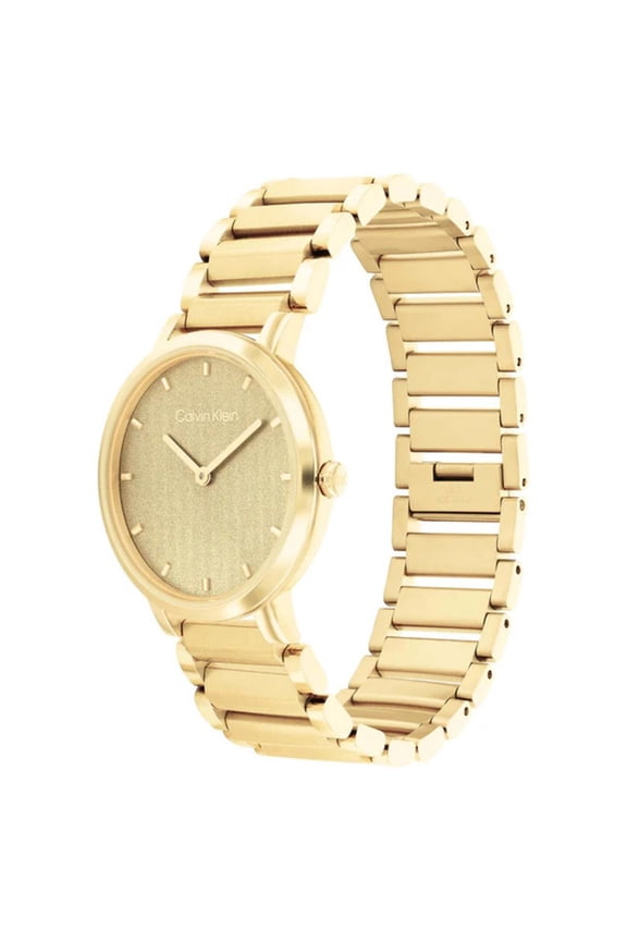 Open Link Women's Gold Dial Gold-Tone Quartz Watch 25200086