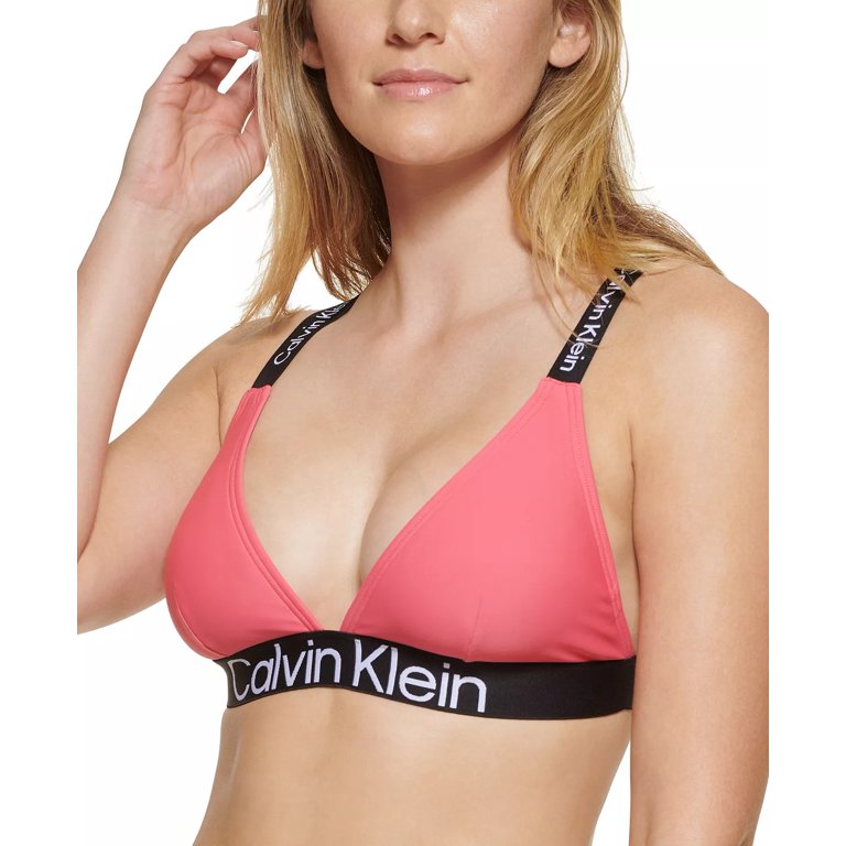 Calvin Klein PINK Logo Triangle Bikini Swim Top US X Small