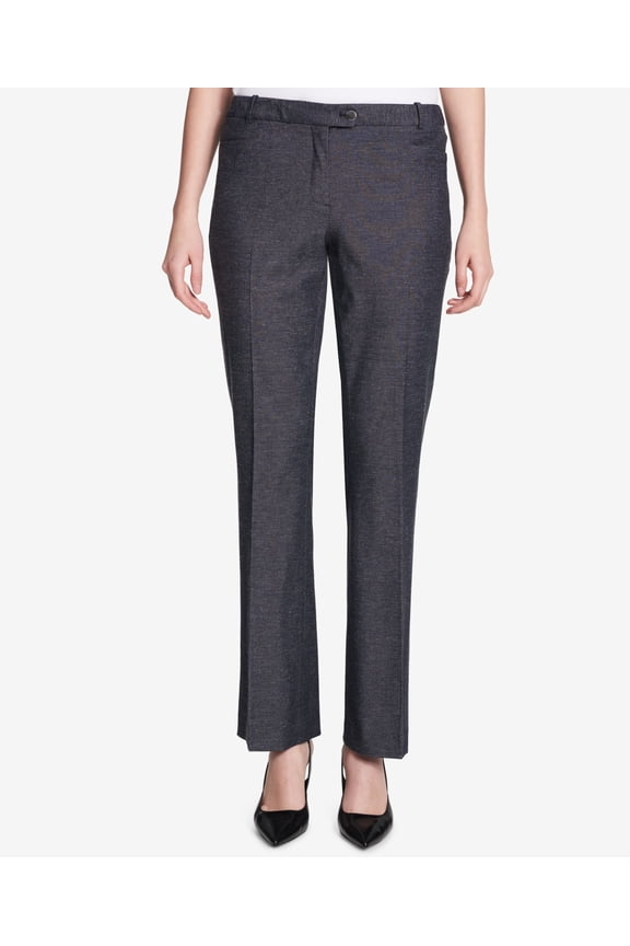 Patterned Straight Leg Pants Navywhite 10
