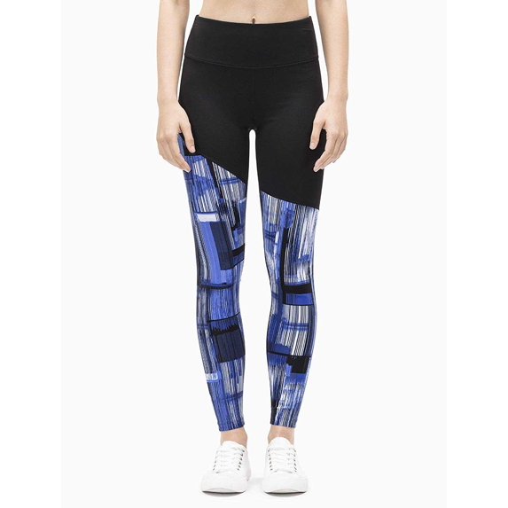Calvin Klein Performance Bouquet Printed Leggings, Bold Blue Combo, X-Large