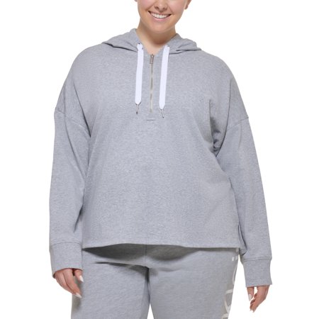 Calvin Klein Performance Plus Size Half Zip Pullover Hoodie Pearl Grey Heather 3X