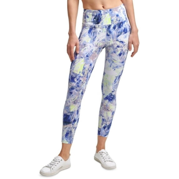 Calvin Klein Performance Printed High-Waist 7/8 Length Leggings Blue Size XS $60