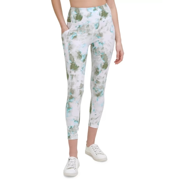 Calvin Klein Performance Printed High-Waist 7/8 Length Leggings, Bright Green, X-Large