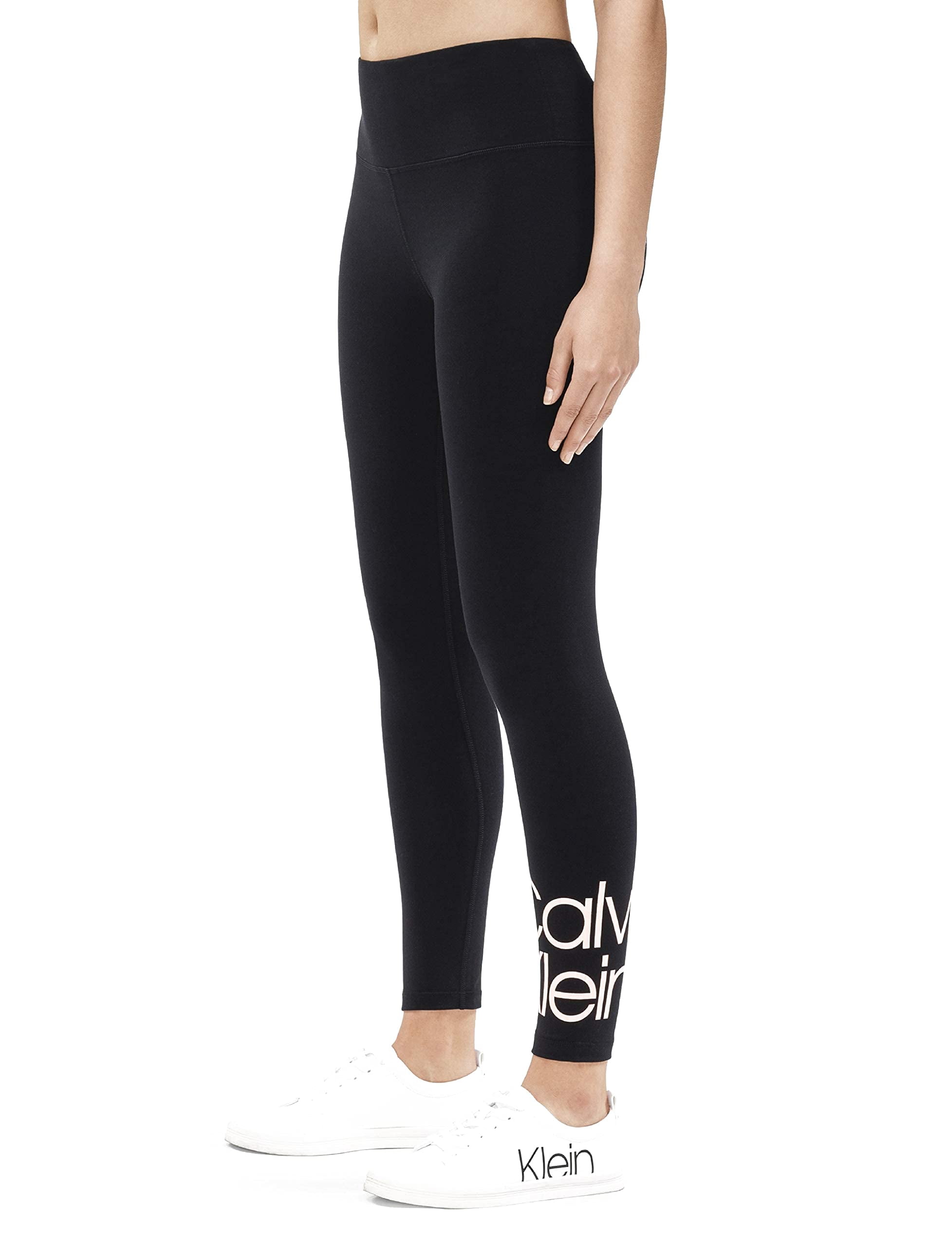 Calvin Klein Performance Stacked-Logo High-Rise Leggings Sherbert XS Black  